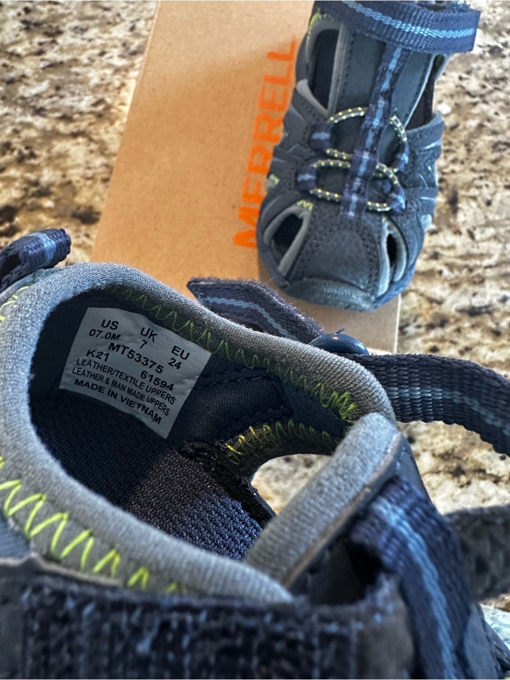 Merrell Kids Navy and Gray Closed-Toe Active Sandals - Picture 6 of 9